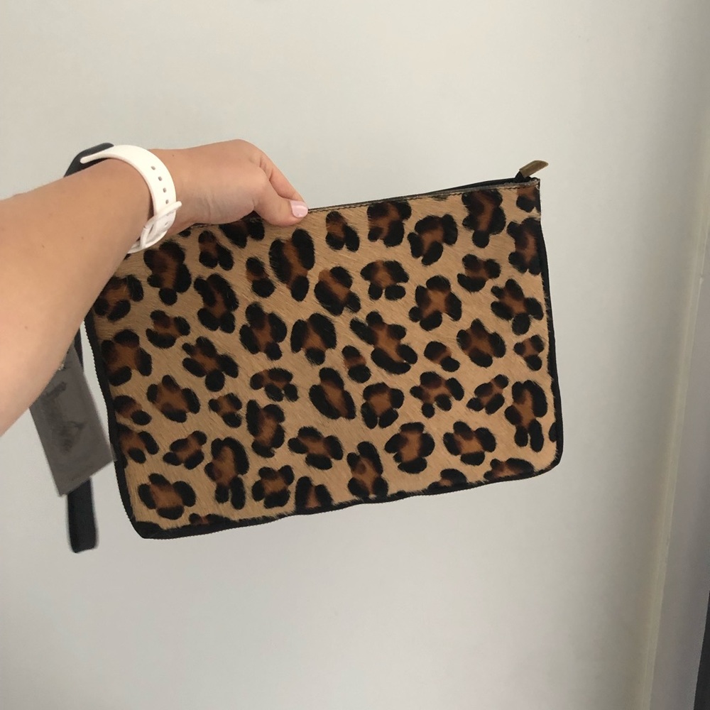 Real leather and fur hand bag